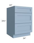 Sky Blue Shaker 24" Drawer Base Cabinet
