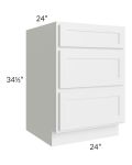 Stratus White 24" Drawer Base Cabinet