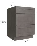 Midtown Dark Grey Shaker 24" Drawer Base Cabinet