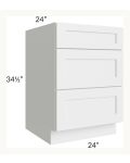 Midtown White Shaker 24" Drawer Base Cabinet