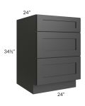 Midtown Black Shaker 24" Drawer Base Cabinet