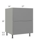 Milan Grey Gloss 27" 2-Drawer Base Cabinet