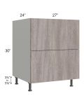 Milan Hazel 27" 2-Drawer Base Cabinet