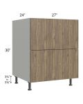 Milan Pecan 27" 2-Drawer Base Cabinet