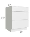 Township White 27" 3-Drawer Base Cabinet
