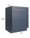 Midtown Blue Shaker 27" Drawer Base Cabinet