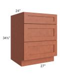 Midtown Walnut Shaker 27" Drawer Base Cabinet