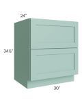 Midtown Sage Green Shaker 30" 2-Drawer Base Cabinet