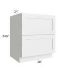 Asheville White Shaker 27" 3-Drawer Base Cabinet