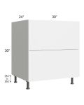 Milan White Gloss 30" 2-Drawer Base Cabinet