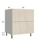 Milan Natural 30" 2-Drawer Base Cabinet