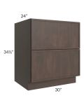 Vienna Kona Brown 30" 2-Drawer Base Cabinet