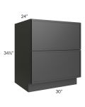 Vienna Black 30" 2-Drawer Base Cabinet