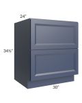 Bayville Blue 30" 2-Drawer Base Cabinet