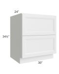 Bayville White 30" 2-Drawer Base Cabinet