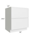 Township White 30" 2-Drawer Base Cabinet