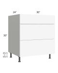 Milan White Matte 30" 3-Drawer Base Cabinet