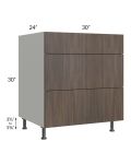 Milan Cafe 30" 3-Drawer Base Cabinet