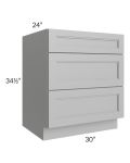 Charlotte Grey 30" 3-Drawer Base Cabinet