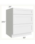 Midtown White Shaker 30" Drawer Base Cabinet