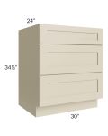 Stratton Khaki Shaker 30" 3-Drawer Base Cabinet 