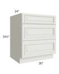 Wellfleet Linen 30" 3-Drawer Base Cabinet - Out of stock through April