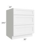 Providence White 30" Drawer Base Cabinet