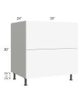 Milan White Matte 33" 2-Drawer Base Cabinet