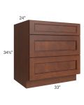 Tuscan Walnut 33" Drawer Base Cabinet