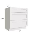 Midtown Cloud Shaker 33" Drawer Base Cabinet