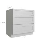 Midtown Painted Grey Shaker 33" Drawer Base Cabinet