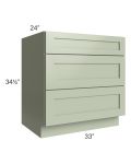 Midtown Pistachio Green Shaker 33" Drawer Base Cabinet
