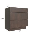 Vienna Kona Brown 33" Drawer Base Cabinet