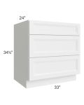 Salem White 33" Drawer Base Cabinet