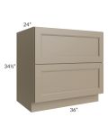 Tuscan Oyster 36" 2-Drawer Base Cabinet