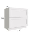 Midtown Cloud Shaker 36" 2-Drawer Base Cabinet