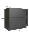 Midtown Black Shaker 36" 2-Drawer Base Cabinet