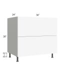 Milan White Matte 36" 2-Drawer Base Cabinet