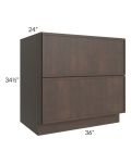 Vienna Kona Brown 36" 2-Drawer Base Cabinet