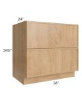 Vienna Timber 36" 2-Drawer Base Cabinet