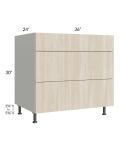 Milan Natural 36" 3-Drawer Base Cabinet