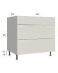 Milan Beige Matte 36" 3-Drawer Base Cabinet
