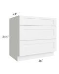Aspen White Shaker 36" Drawer Base Cabinet