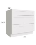 Midtown Cloud Shaker 36" Drawer Base Cabinet