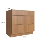 Portland Walnut 36" Drawer Base Cabinet 