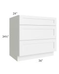 Alpine White Shaker 36" Drawer Base Cabinet