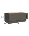 Midtown Graphite Black Shaker 36" Drawer Bench Seat