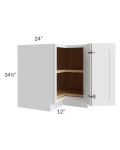 Stratton White Shaker 36" Lazy Susan Base Cabinet