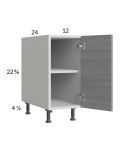 Euro Grey 12" Full Height Door Desk Base Cabinet