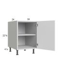 Euro Gloss White 18" Full Height Door Desk Base Cabinet